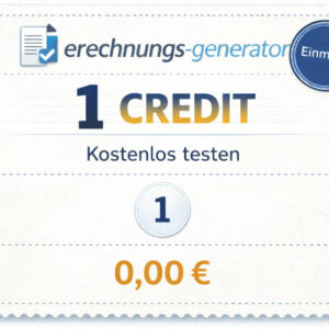 Produktbild einer 1-Credit-Karte im Stil einer gestempelten Zehnerkarte für Pro-Funktionen des E-Rechnungs-Generators